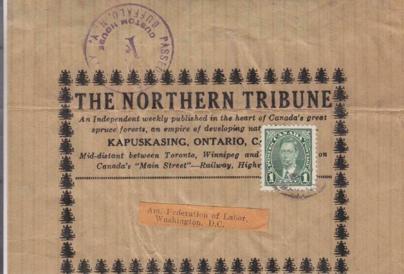 194X, Kapuskasing, Canada to Washington, DC, WRAPPER, See Remark (32032)