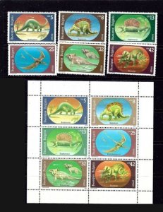 Bulgaria 3540-45a MNH 1990 Dinosaurs