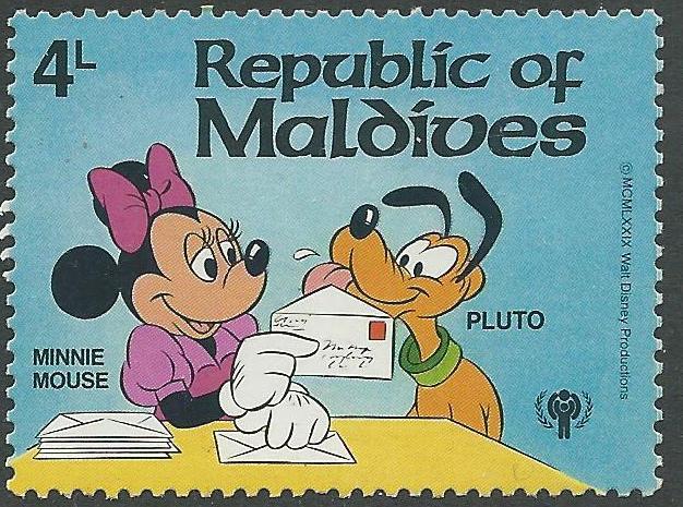 Maldives # 829  Disney Mail Delivery (1)  Mint NH