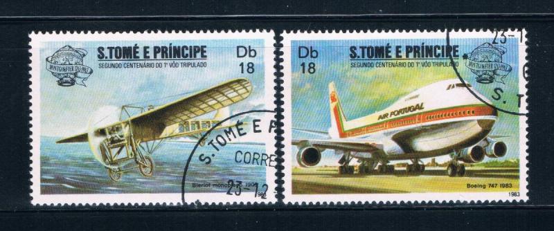 Saint Thomas and Prince Is 702a-b Used Airplanes (GI0430)+