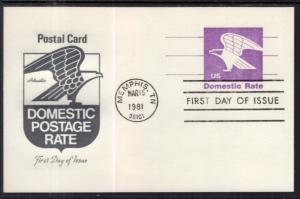 US UX88 Eagle Postal Card Artmaster U/A FDC