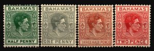 Bahamas Unused Hinged Scott 100 , 101A 102 , 103B