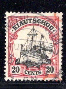 Kiautschou / Kiauchau #37,  used  Tsingtau-Gr. Hafen CDS (CV €20)
