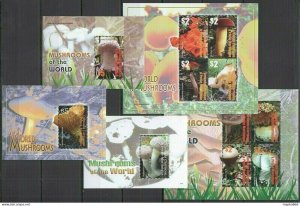 P0624 2007 Grenada Carriacou Flora Nature Mushrooms Of The World 2Kb+3Bl Mnh