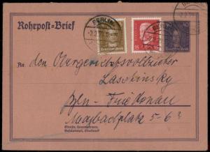 Germany 1929 Berlin 40pf Leibniz Rohrpost Pneumatic Mail Cover Germania 82926