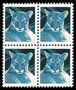 PCBstamps   US #4137 Block $1.04(4x26c)Wildlife-Florida Panther, MNH, (12)