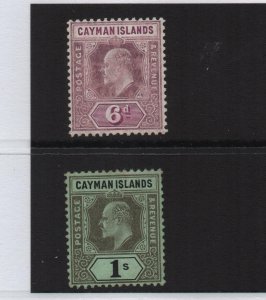 Cayman Islands 1908/09 SG30 & SG31 6d & 1s MCA watermark mounted mint