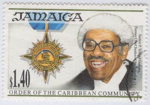 Jamaica 1995 used Sc 845 $1.40 P. Telford Georges Order of the Caribbean Comm...