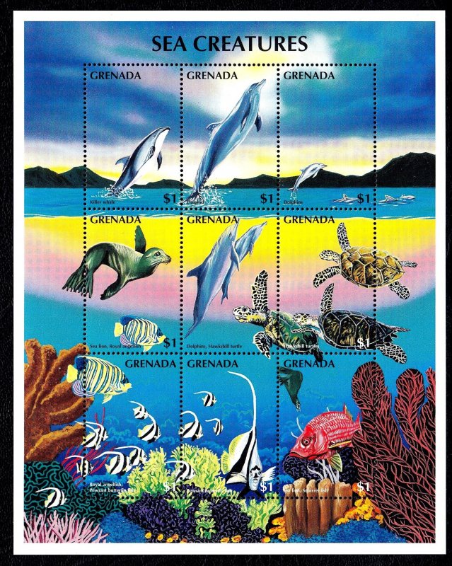 Grenada 1996 Sea Creatures - Marine Life Mint MNH Miniature Sheet SC 2588