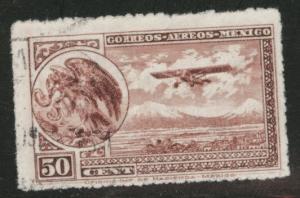 MEXICO Scott C25 used 1930-1932  airmail rouletted