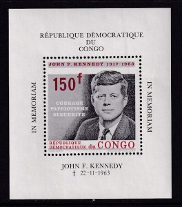 Congo Democratic Republic 520 John F Kennedy Souvenir Sheet MNH VF