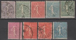 France #143, 145-7, 150-4  F-VF Used  CV $19.95 (A3378)