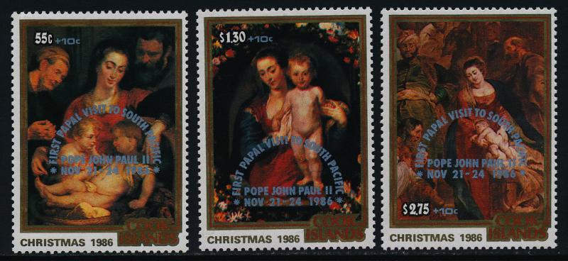 Cook Islands B100-2 MNH Christmas, Pope John Paul II Visit o/p