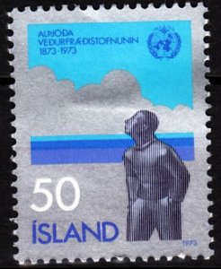 ICELAND / ISLAND 1973 Internat-l Meteo Co-operation - 100. Sculpture. Single, MH