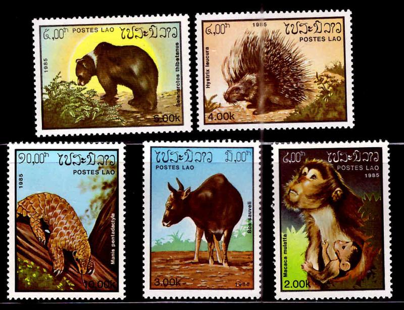 LAOS Scott 645-649 MNH** Fauna set 1985