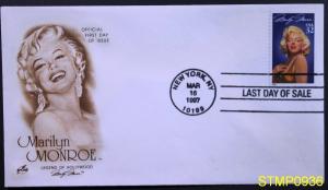 MARILYN MONROE STAMP Last Day of Sale Cover