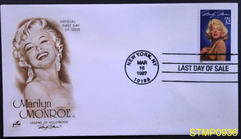 MARILYN MONROE STAMP Last Day of Sale Cover