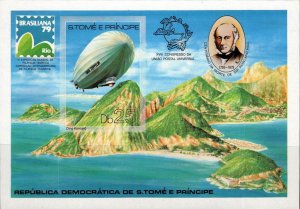 Sao Tome and Principe 1979 MNH Stamp Souvenir Sheet Sc 519 Rowland Hill Zeppelin