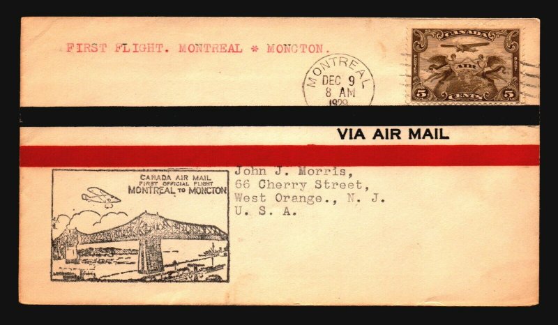 Canada 1929 FFC - Montreal to Moncton - Z16684