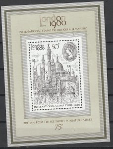 $1. 99CENT STARTS #37 GREAT BRITIAN 1980 STAMP EXPO S/S Mint