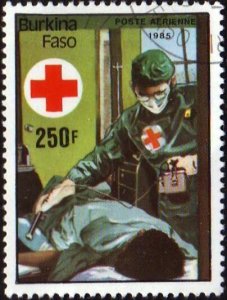 Burkina Faso1985 Sc#753 250F Red Cross 75th Ann. CTO.