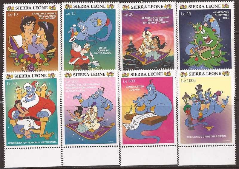 Sierra Leone - 1997 Disney Aladdin 8 Stamp Set Scott #1978-85