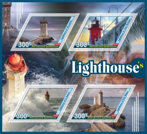Stamps. Lighthouses 2019 year 1+1 sheets perforated