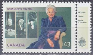 #1509 Canada MNH Jeanne Sauve with Member of Parliament Tab