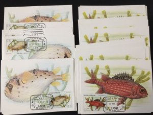 ST THOMAS E PRINCIPE 1970s/80s Fish dinosaurs Maxi Cards Used (Apx400)LA778