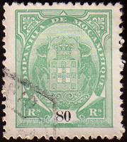 Mozambique Company SG#50 Used - 1895 80r.  - Heraldic