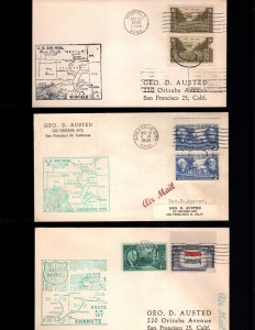 US 3 used first flight  covers