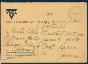 Switzerland WWII Internee Camp Melchnau Italian YMCA Prisoner Cover 53935