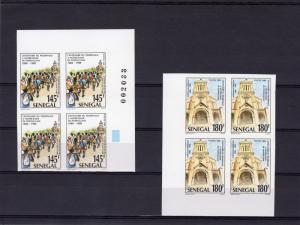 Senegal 1989 Sc#847/848 Pilgrimage to Notre Dame Block of 4 Imperforated MNH