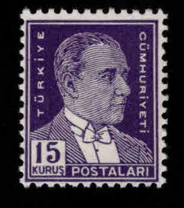 TURKEY Scott 1027 MH* stamp from 1950 -1951 set