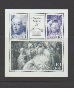 Sweden 1906a Pane Czeslaw Slania Stamp Engraver 70th Birthday MNH 1991