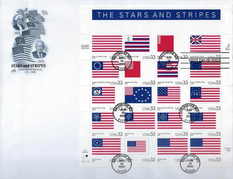 2000 USA First Day Cover Stars & Strips - Artcraft Cache - Rare! - Sc 3403 (CG1)