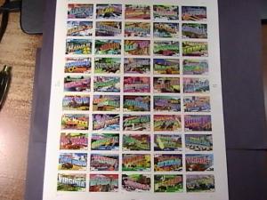 U.S.# 3561-3610(3610a)-MINT/NH--PANE OF 50--GREETINGS FROM AMERICAN -2002