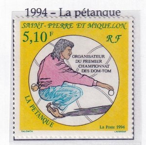 SPM ,  St. Pierre et Miquelon 1994 - La Petanque  - MNH  Single    # 598