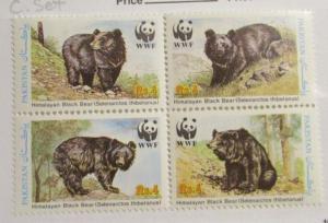 Pakistan Scott #719 set ** MNH postage stamp WWF Himalayan Bears + 102 card