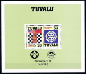 [66776] Tuvalu 1986 Scouting Pfadfinder Chess Rotary Souvenir Sheet MNH