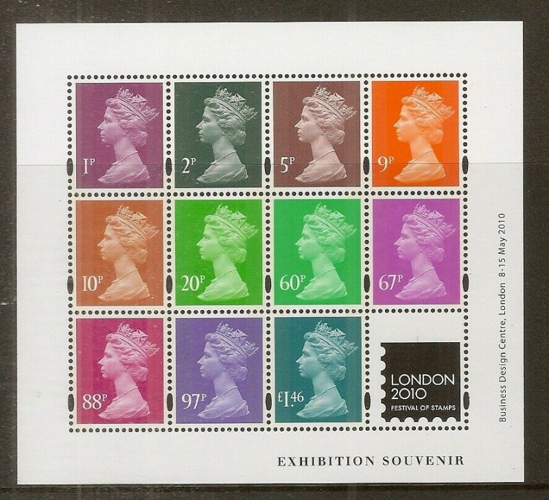 GB 2010 London Festival Exhibition Souvenir Mini Sheet MNH