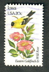 1967 Iowa Birds and Flowers used single - perf 10.5 x 11