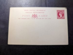 Mint Straits Settlements Postal Stationery Postcard Two Cents Denomination