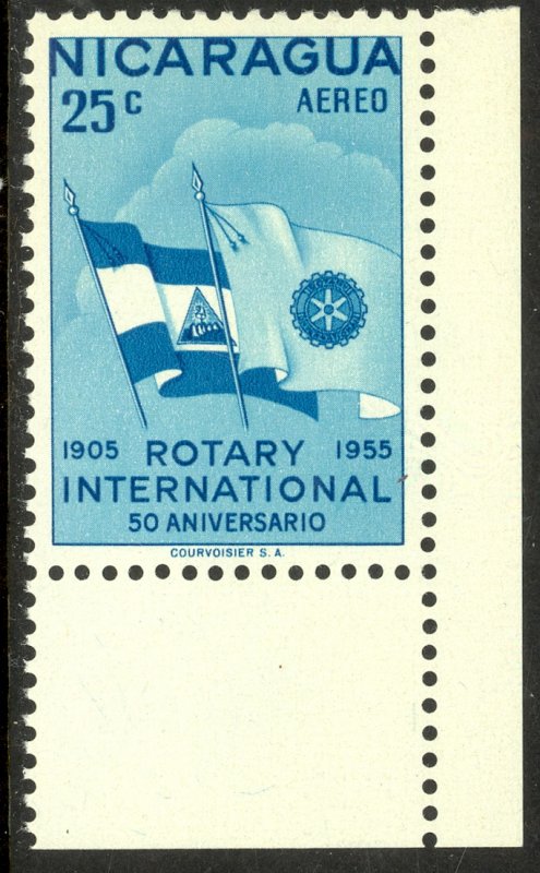 NICARAGUA 1955 25c ROTARY INTERNATIONAL Airmail Sc C358 MNH