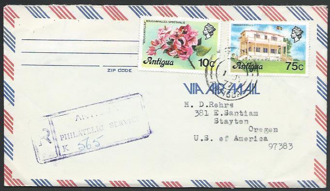 ANTIGUA 1977 Registered cover to USA.......................................56640