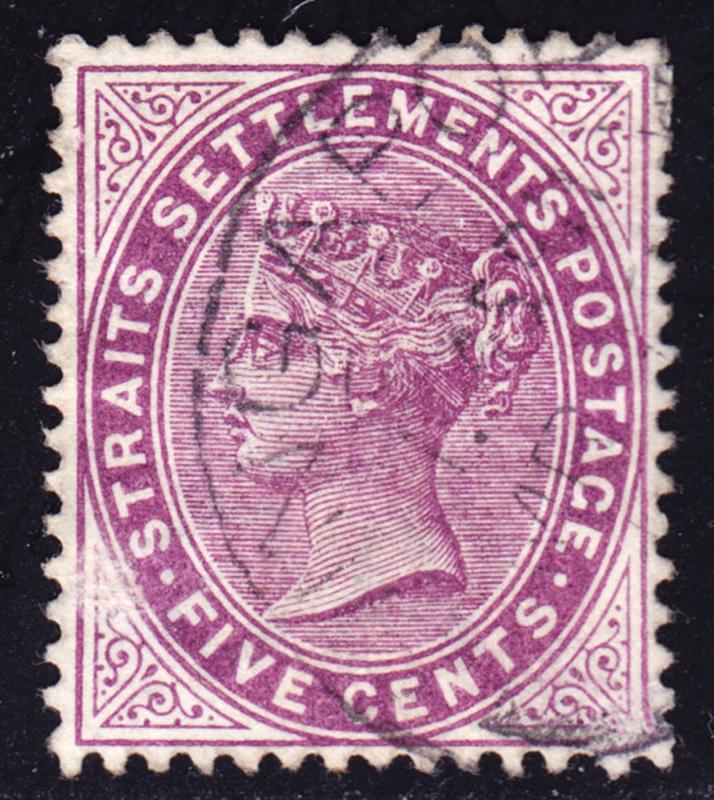 Malaya Straits Settlements Scott 47  wtmk CA  F to VF used.