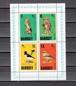 Bardsey, 1979 British Local issue. Birds and Owl sheet of 4. ^