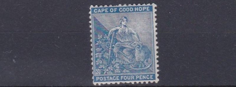 CAPE OF GOOD HOPE  1884 - 90    S G 51  4D  BLUE     MH  PURPLE MARK TO BACK