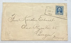 O) 1910 COSTA RICA, LIMON IN BOX  CANCELLATION, BRAULIO CARRILLO, CIRCULATED TO