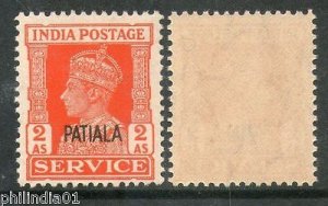 India PATIALA State KGVI 2As SERVICE SG O78 / Sc O70 Cat £10 MNH Stamp